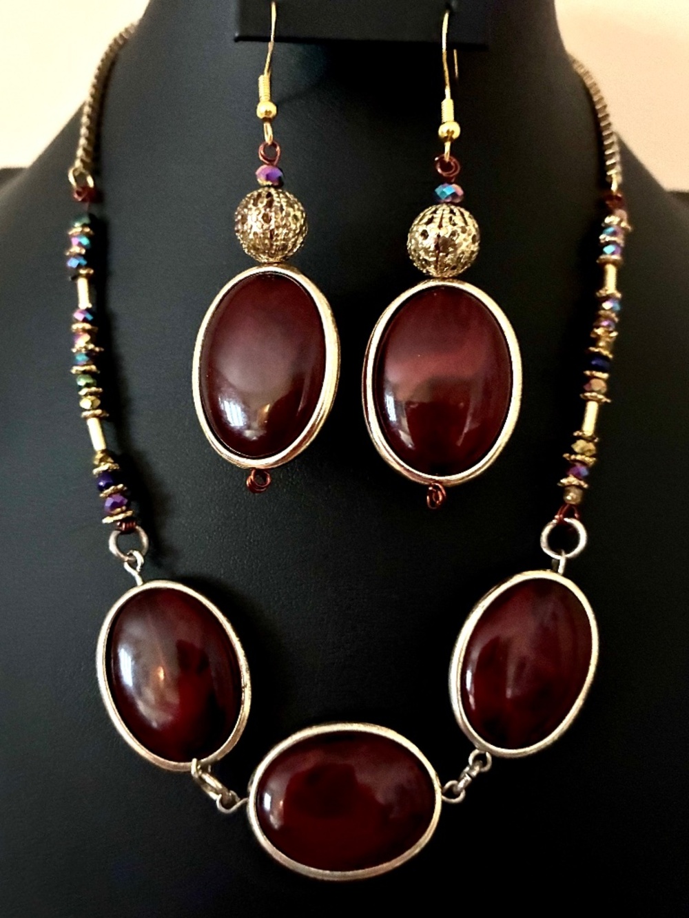 Hand Crafted Set: Bracelet, Necklace, Earrings